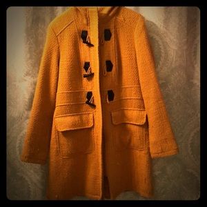 Yellow mustard gold hooded toggle Merona Coat